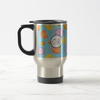 Watercolor Seashells Stainless Steel Travel Mug