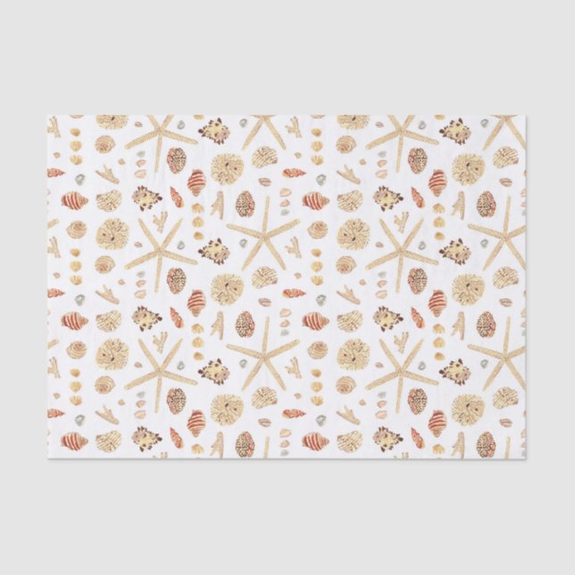 Watercolor Seashells Tissue Paper (Front)