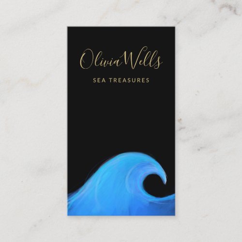 Watercolor Seashore Wave Tropical Business Card