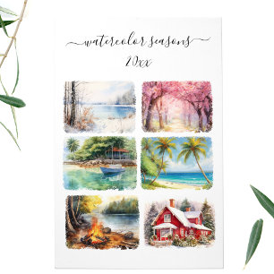 Watercolor Seasonal Oblong Wall Calendar