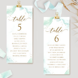 Watercolor Seating Plan Cards with Guest Names