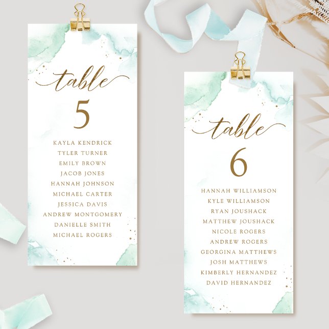 Watercolor Seating Plan Cards with Guest Names (Creator Uploaded)