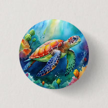 Watercolor see turtle