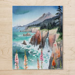 Watercolor Serene Coastal Landscape Wildflower Jigsaw Puzzle<br><div class="desc">Relax and unwind with this serene jigsaw puzzle featuring a watercolor coastal landscape and vibrant wildflowers. Escape to the calming beauty of the coast as you piece together this peaceful scene,  perfect for puzzle enthusiasts and nature lovers alike!</div>