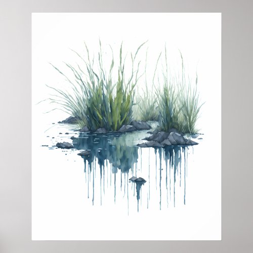 Watercolor Serene Waterscape Poster