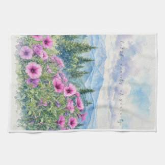 Watercolor Serenity & Mountain Blooms Kitchen towe Towel