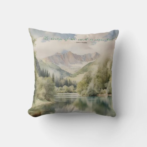 Watercolor serenity The poetry of the earth Throw Pillow