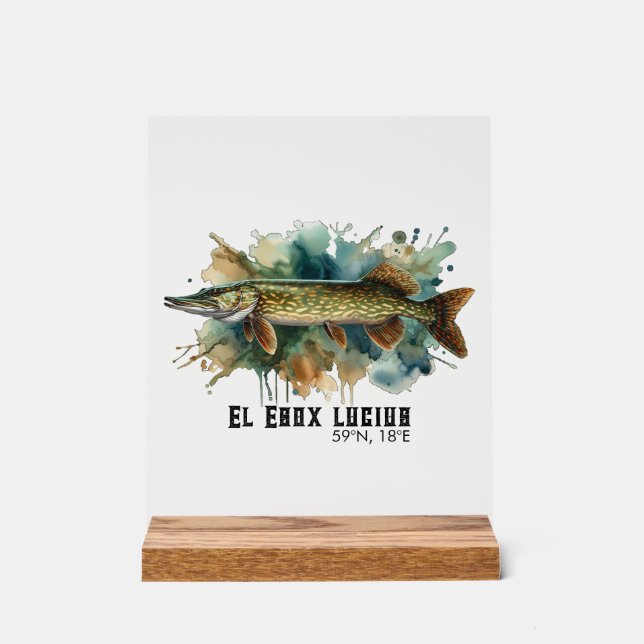 Watercolor Series: Pike Acrylic Sign (Front)