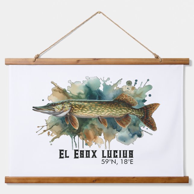 Watercolor Series: Pike Hanging Tapestry (Front)