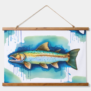 Watercolor Series: Trout/Salmon Hanging Tapestry