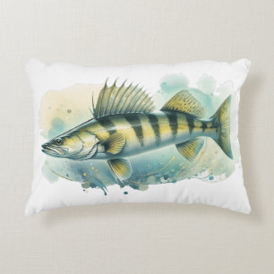 Watercolor Series: Zander/Walleye Accent Pillow