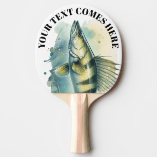 Watercolor Series: Zander/Walleye Ping Pong Paddle