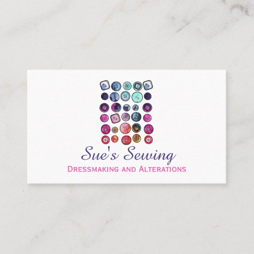 Watercolor Sewing Button  Business Card