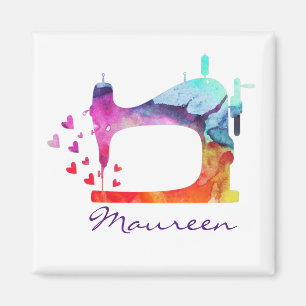Watercolor Sewing Machine Magnet