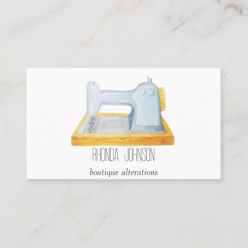 Watercolor Sewing Machine Seamstress Business Card