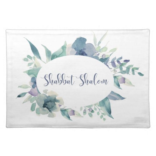 Watercolor Shabbat Shalom Decorative Challah Cover Cloth Placemat