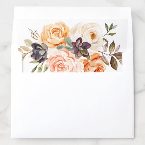 Watercolor Shabby Chic Roses Envelope Liners