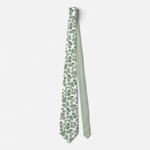 Watercolor Shamrock Clover Patterned Neck Tie