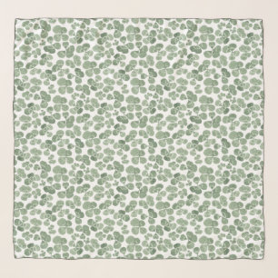Watercolor Shamrock Clover Patterned Scarf