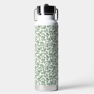 Watercolor Shamrock Clover Patterned Water Bottle