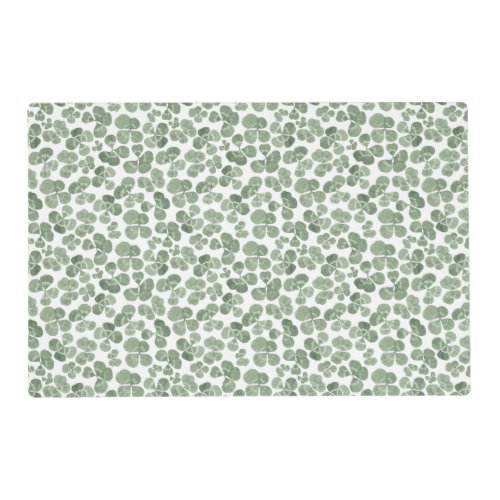 Watercolor Shamrock Clover St Patricks Day Placemat