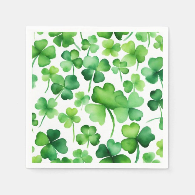 Watercolor Shamrock  Napkins (Front)