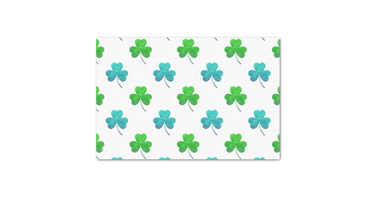 Watercolor Shamrock Pattern Tissue Paper | Zazzle