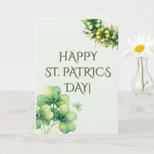 Watercolor Shamrock St. Patrick's Day Card