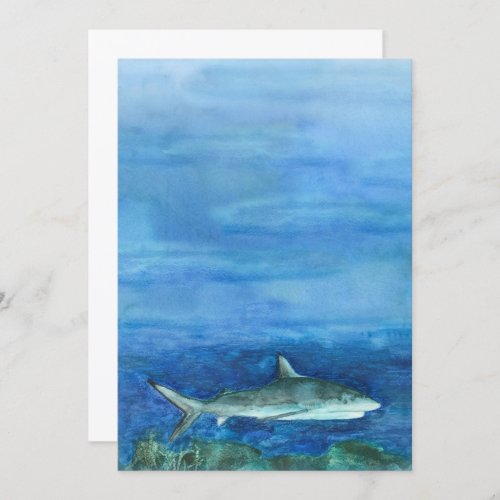 Watercolor Shark Invitation