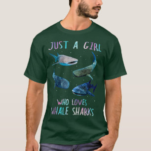 Watercolor Shark Ocean Just A Girl Who Loves Whale T-Shirt