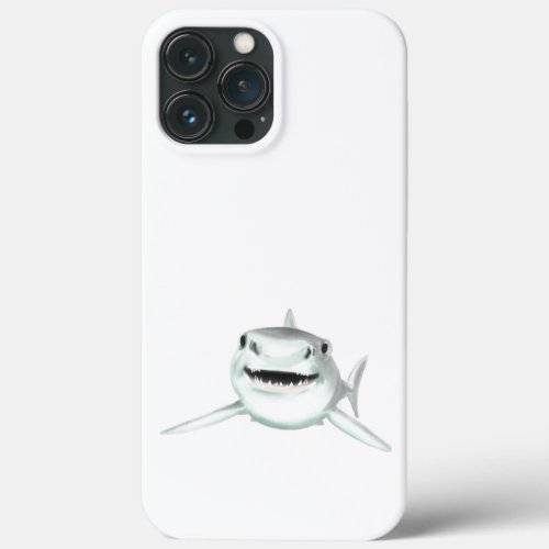 watercolor shark smiling gray green ocean animal  iPhone 13 pro max case