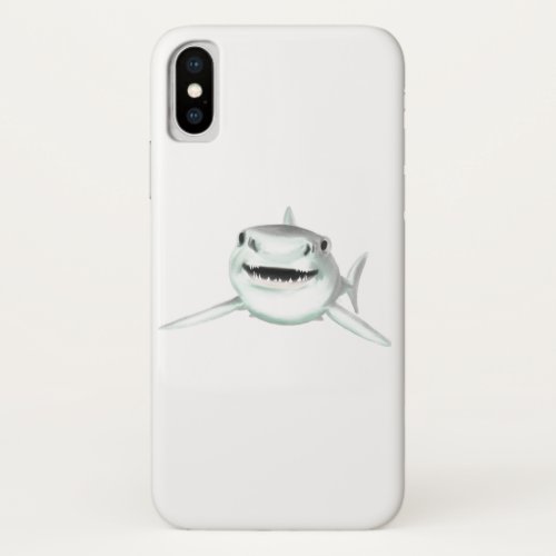 watercolor shark smiling gray green ocean animal  iPhone x case
