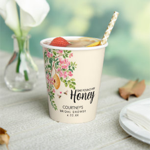 Watercolor She Found Her Honey Bridal Shower  Paper Cups