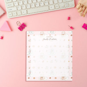 Watercolor Sheep Penguin Sweets Pink Name Notepad