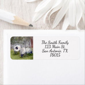 Watercolor Sheep Return Address Label