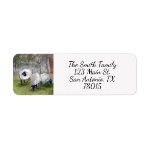 Watercolor Sheep Return Address Label