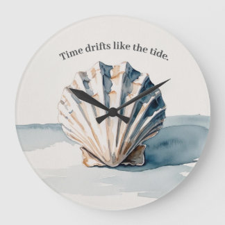 Watercolor Shell Wall Clock – Calm Coastal Style