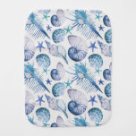 Watercolor Shells Baby Burp Cloth