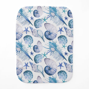 Watercolor Shells Baby Burp Cloth