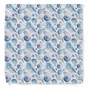 Watercolor Shells Bandana