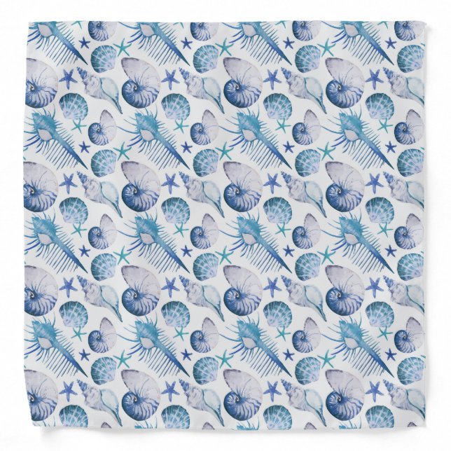 Watercolor Shells Bandana (Front)