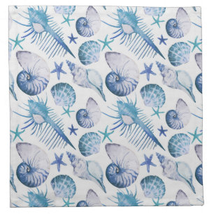 Watercolor Shells Cloth Napkin