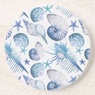 Watercolor Shells Drink Coaster