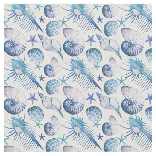 Watercolor Shells Fabric