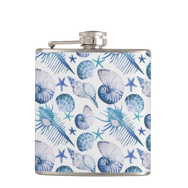 Watercolor Shells Flask (Front)