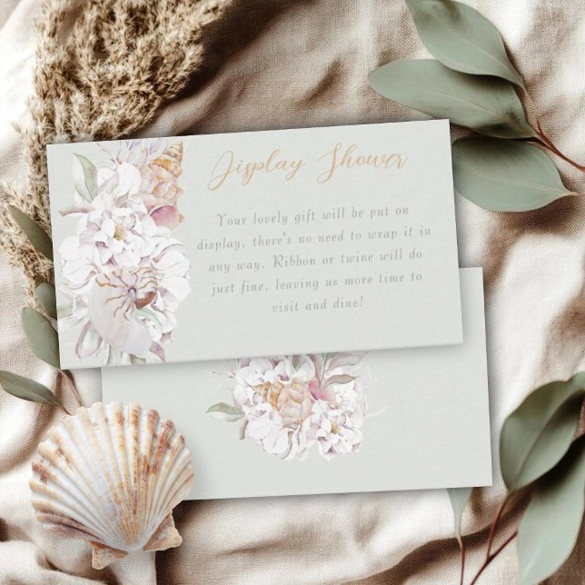 Watercolor Shells Floral Baby Show Display Shower  Enclosure Card (Creator Uploaded)