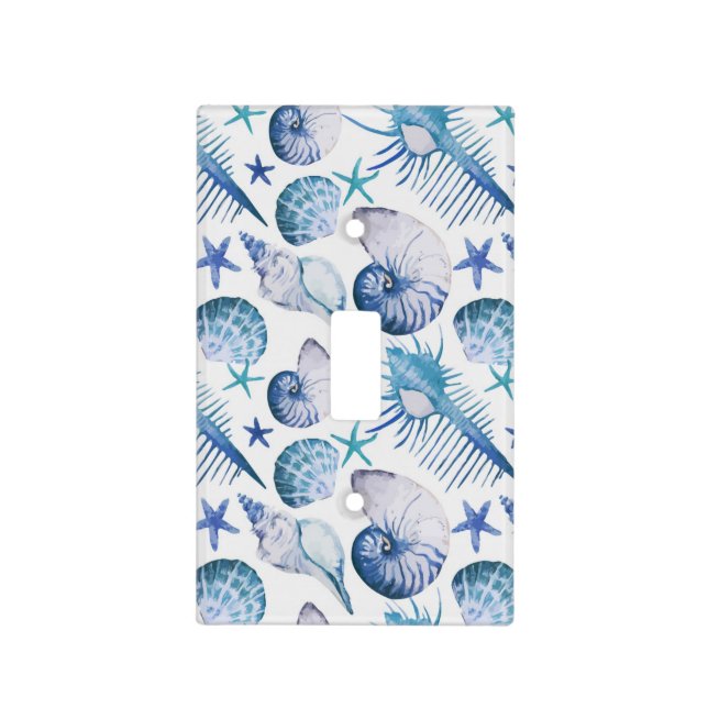 Watercolor Shells Light Switch Cover (Front)