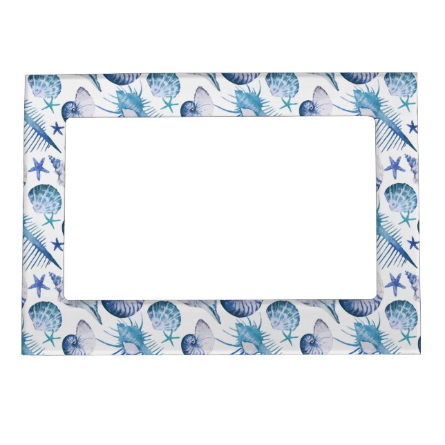 Watercolor Shells Magnetic Picture Frame (Front)
