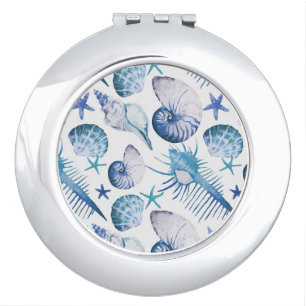 Watercolor Shells Makeup Mirror