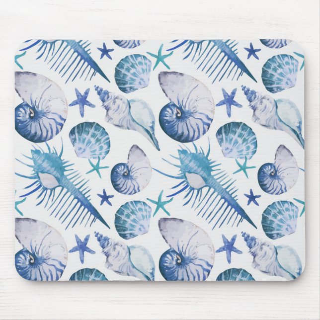 Watercolor Shells Mouse Pad (Front)